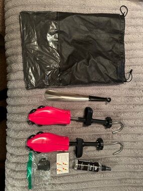Red Shoe Stretchers with Accessories